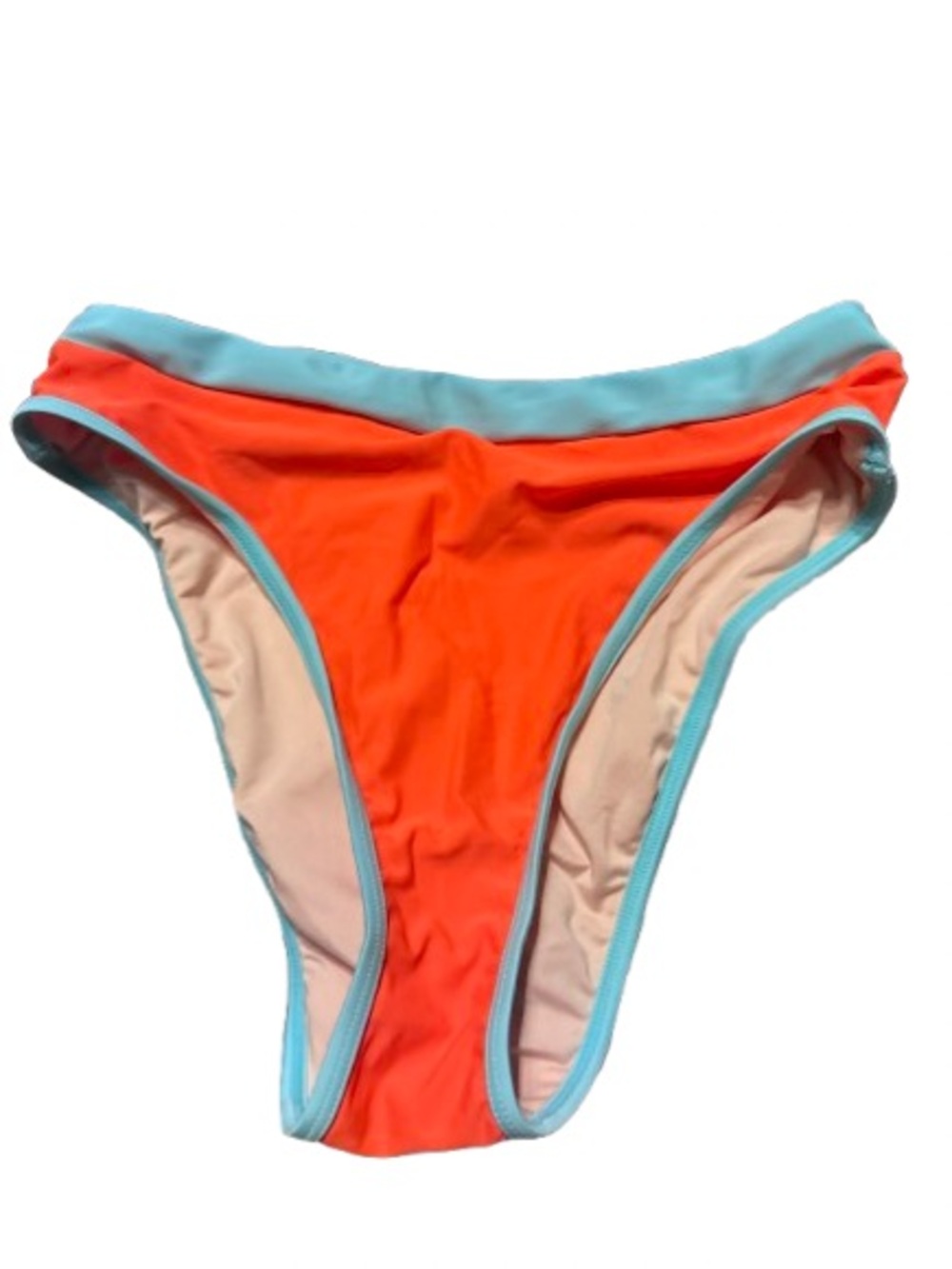 Cupshe Orange Bikini Bottom with Light Blue Trim